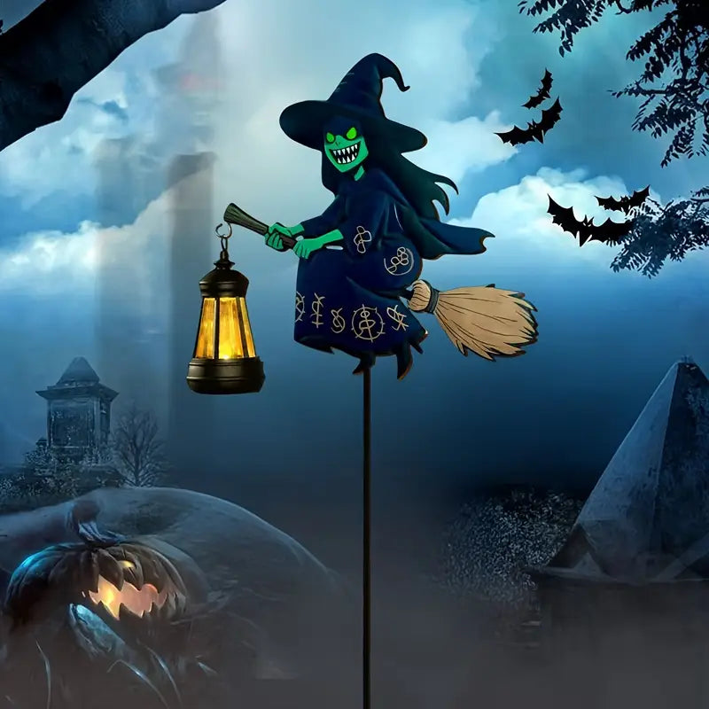Halloween Solar Hexenlicht – LED Hängeleuchte für gruselige Gartendeko