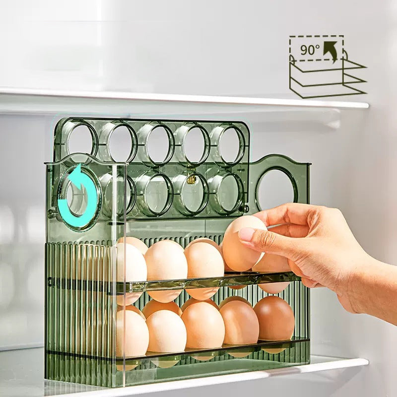 EggiRoll | Automatischer Eierbehälter mit Flip-Funktion für 30 Eier