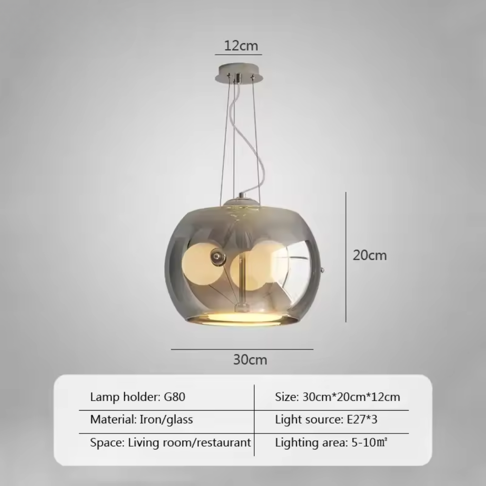 Aurion | Moderne Glas-LED-Hängeleuchte für Küche, Wohnzimmer und Esszimmer