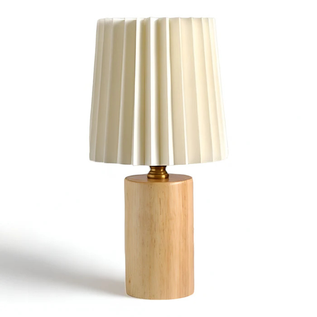 LED Tischlampe im Skandi-Design aus Holz