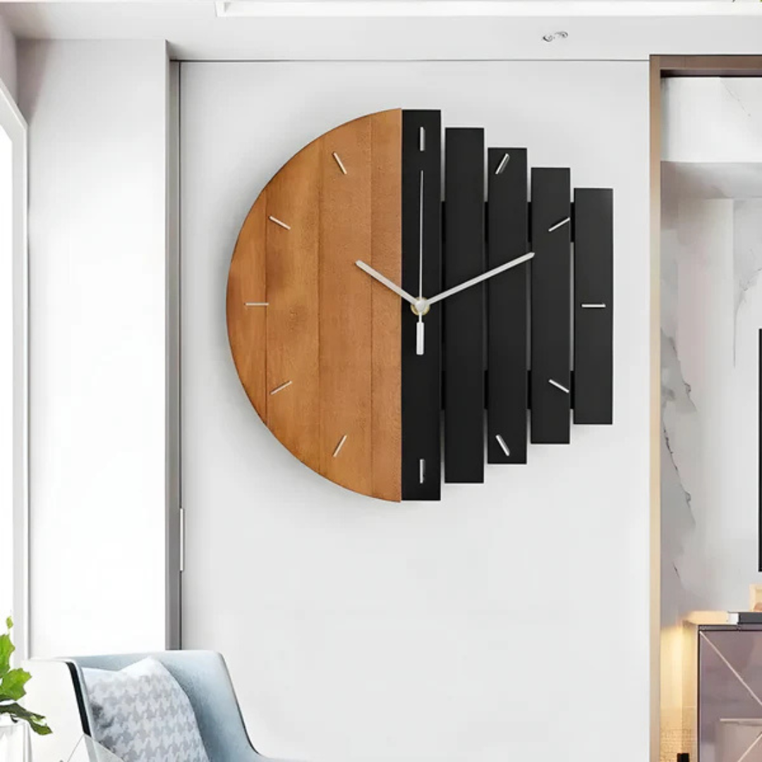 Vesper | Große Wanduhr aus Holz – stilvolles Statement für Ihr Wohnzimmer