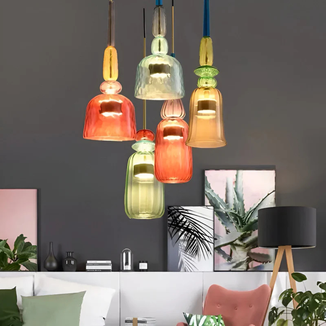Solira Macaron | Farbige Glas-Pendelleuchte im skandinavischen Stil