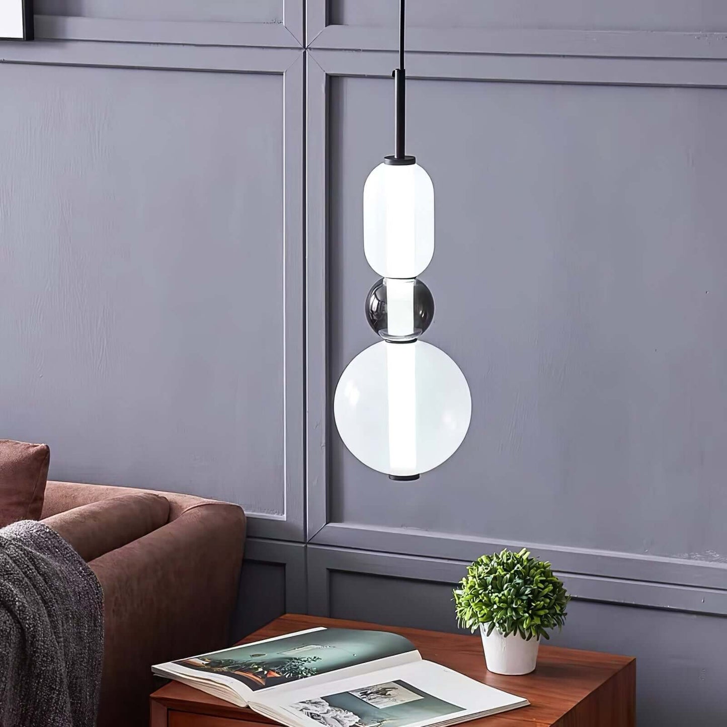 Elegante Designer-Hängelampe – Modernes Buntglas