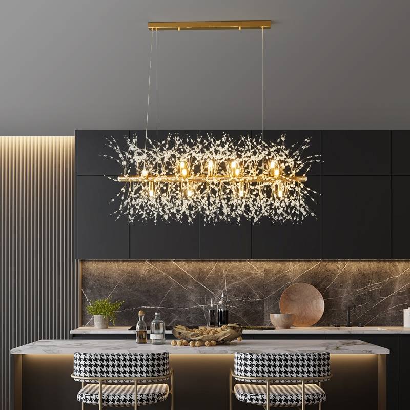 Moderne LED-Hängelampe aus Metall in Weißgold – ideal für Wohnzimmer & Esszimmer