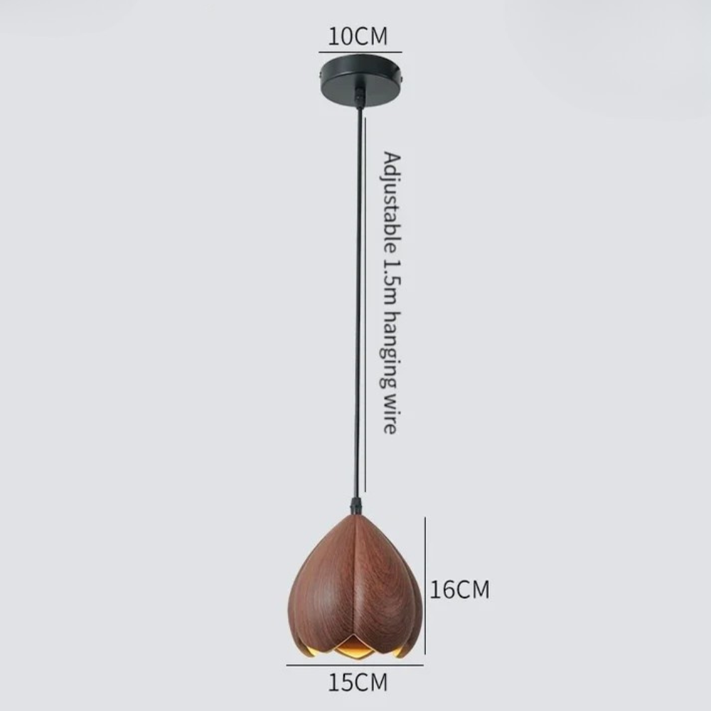 NordLume Lampe | Moderne Pendelleuchte aus Walnussholz in Braun, skandinavischer Stil