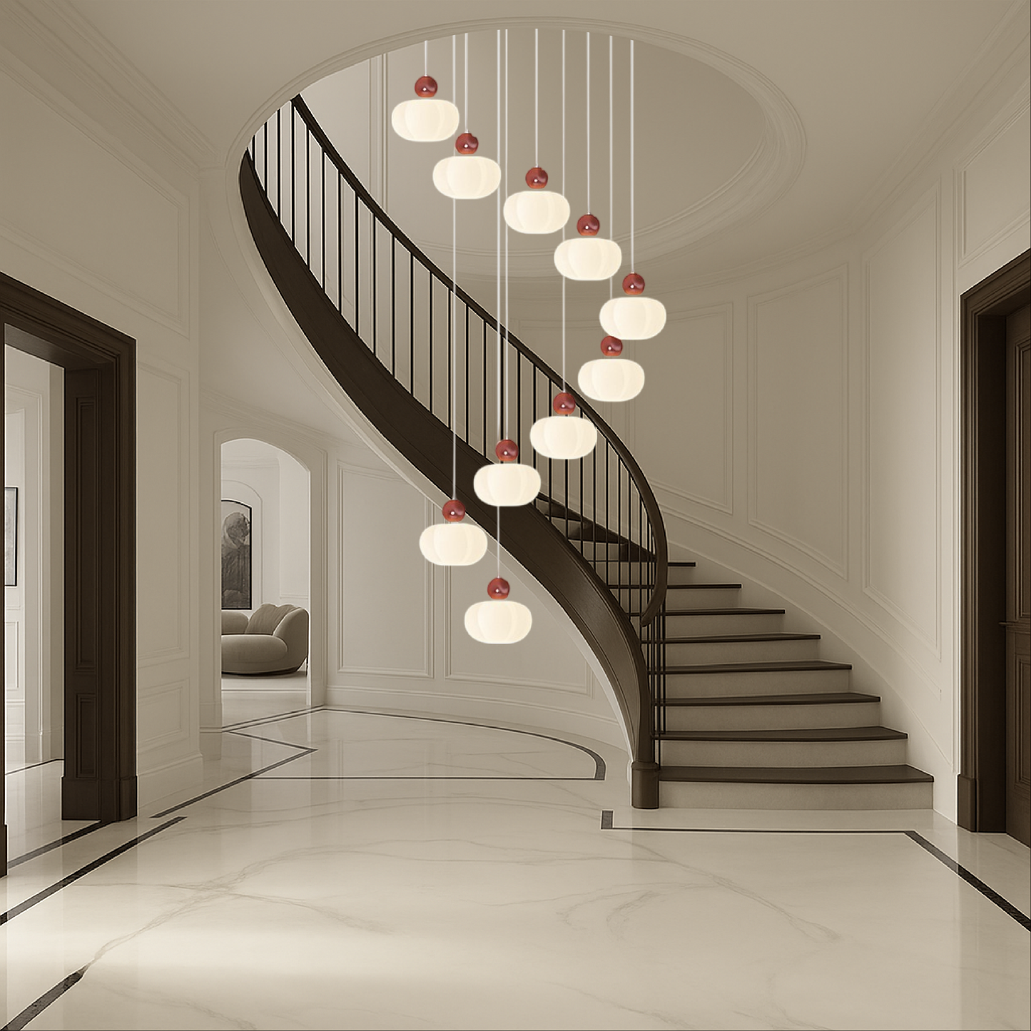 Aestara – Art-Deco Kristall-Kronleuchter für Treppenhaus & Eingangsbereich