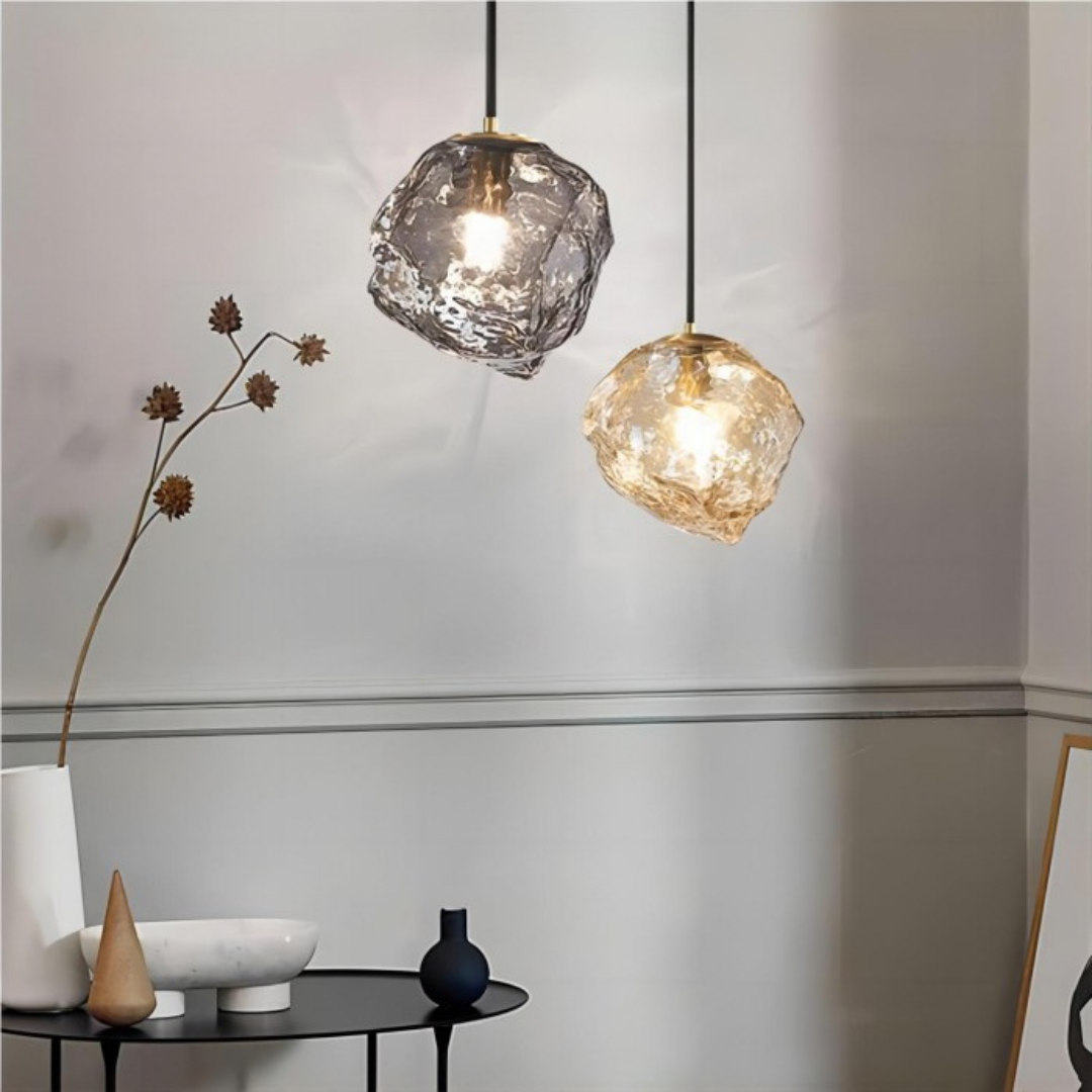 Lumenos Vita | Pendelleuchte aus Glas und Kupfer mit warmem LED-Licht