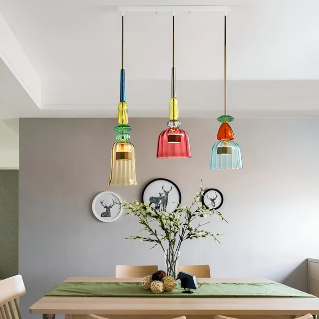 Solira Macaron | Farbige Glas-Pendelleuchte im skandinavischen Stil
