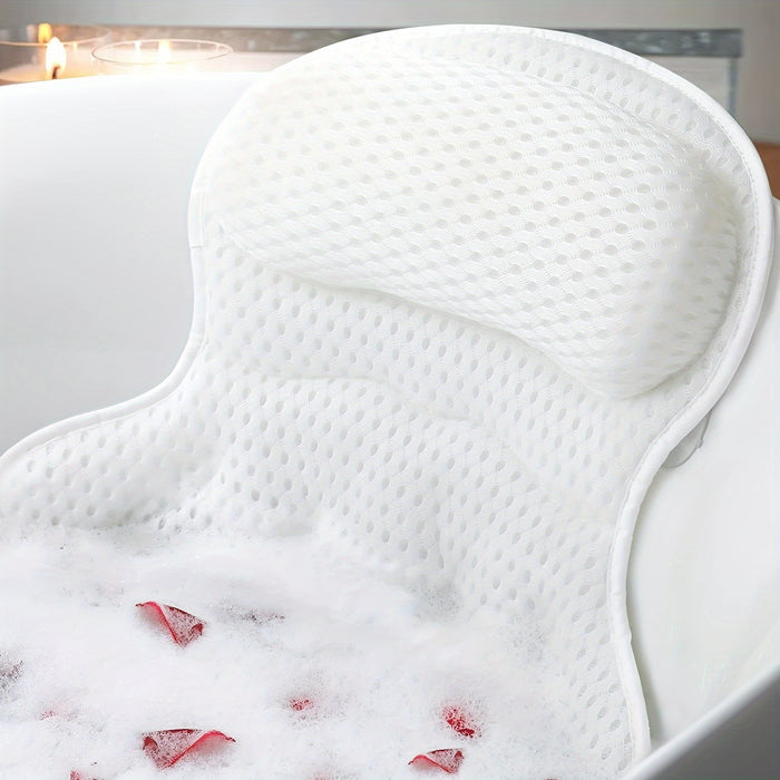 BathCloud 4D Badekissen | Ergonomisches Nacken- & Rückenstützkissen mit Anti-Rutsch-Saugnäpfen