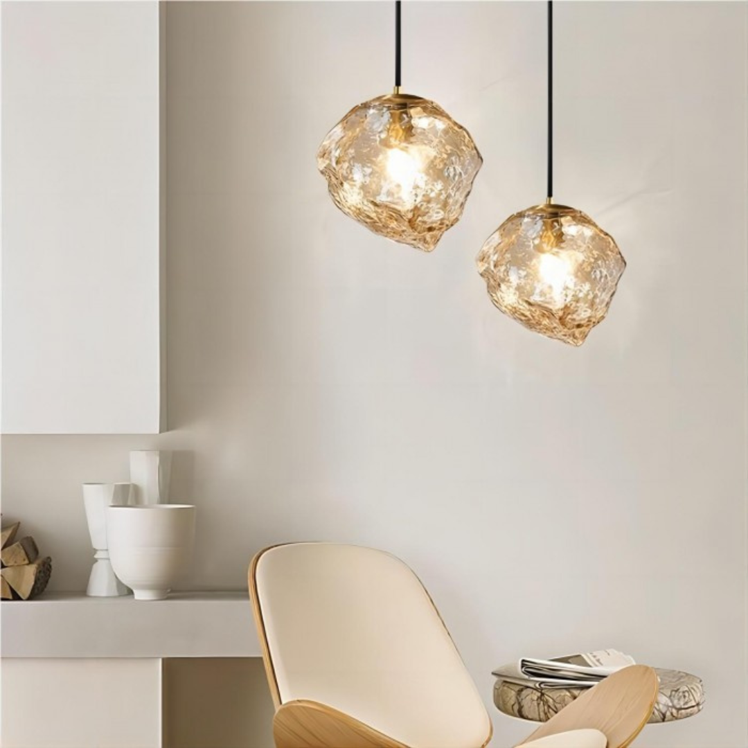 Lumenos Vita | Pendelleuchte aus Glas und Kupfer mit warmem LED-Licht