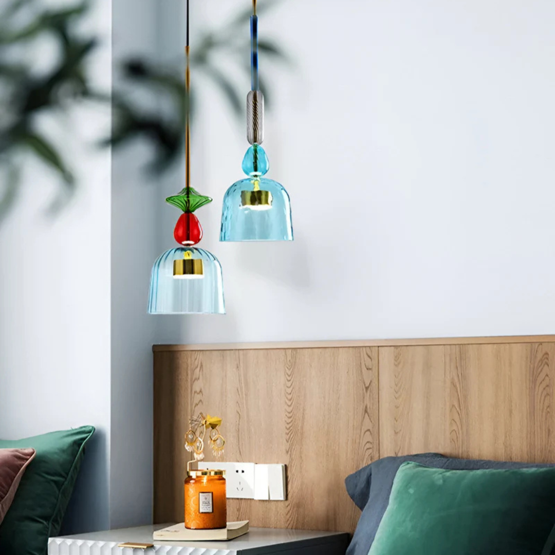 Solira Macaron | Farbige Glas-Pendelleuchte im skandinavischen Stil