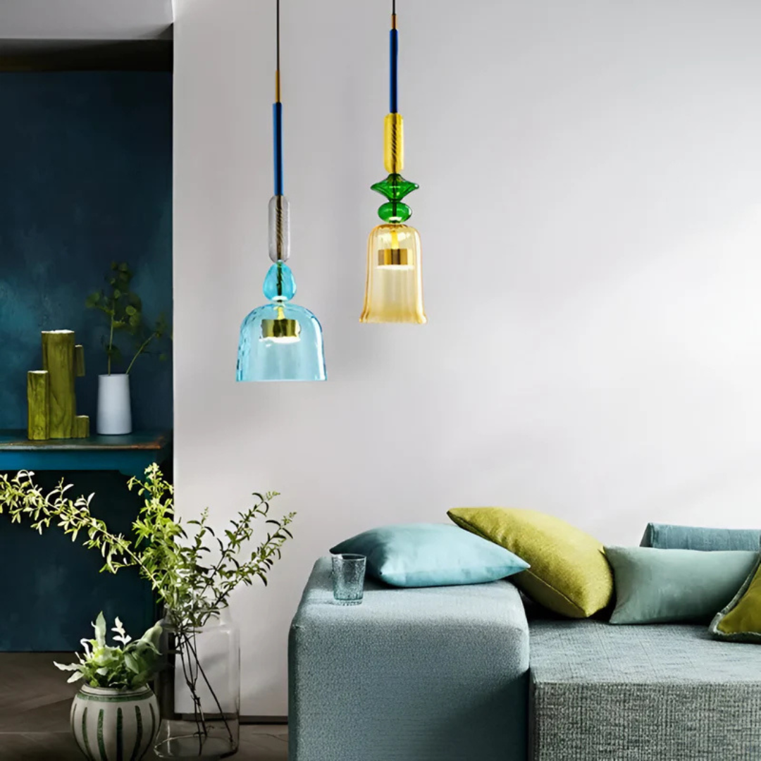 Solira Macaron | Farbige Glas-Pendelleuchte im skandinavischen Stil
