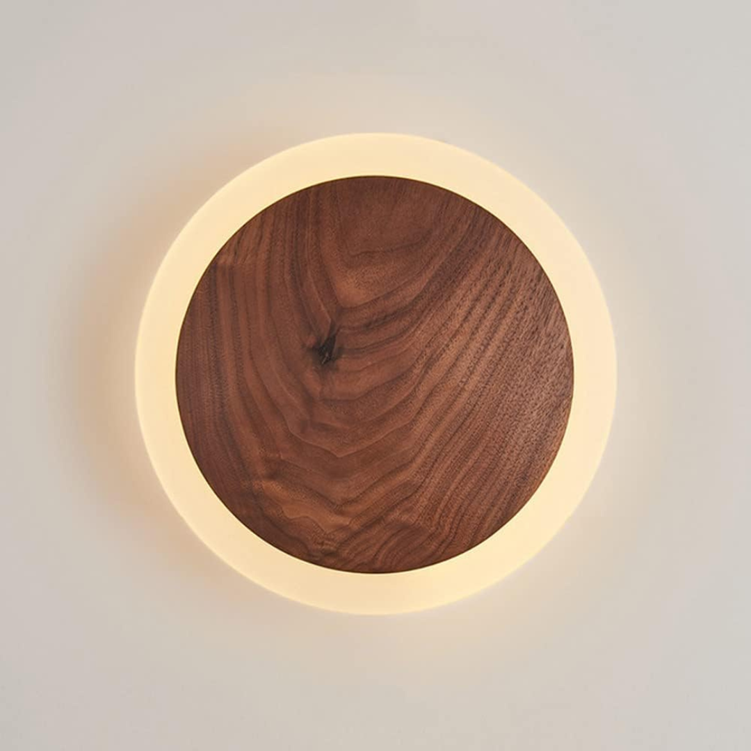 Skandinavische LED Wandleuchte Holz | Warmes Licht | Natürliches Design | Holz & Acryl