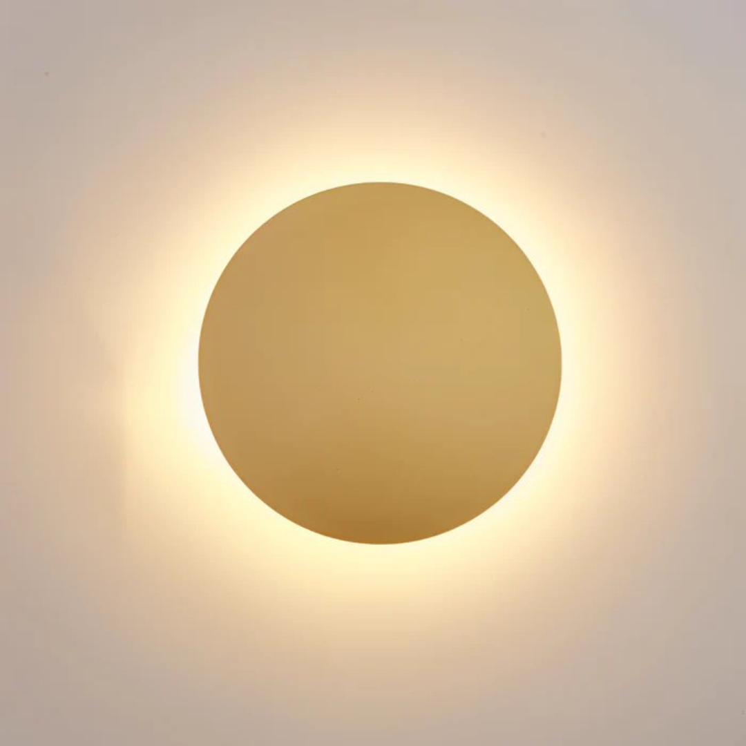 Hadro Arc | Runde LED Wandleuchte in Schwarz-Gold für Innenräume