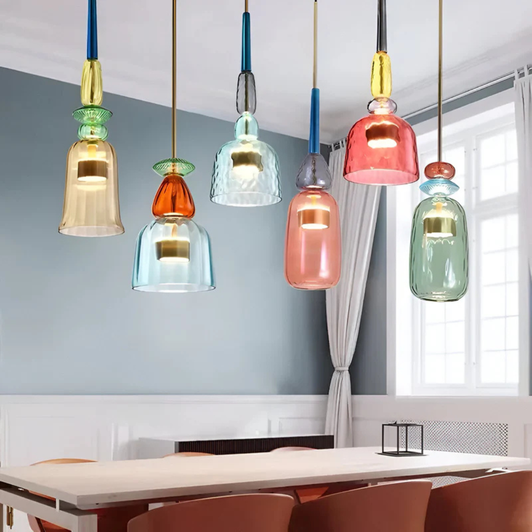 Solira Macaron | Farbige Glas-Pendelleuchte im skandinavischen Stil