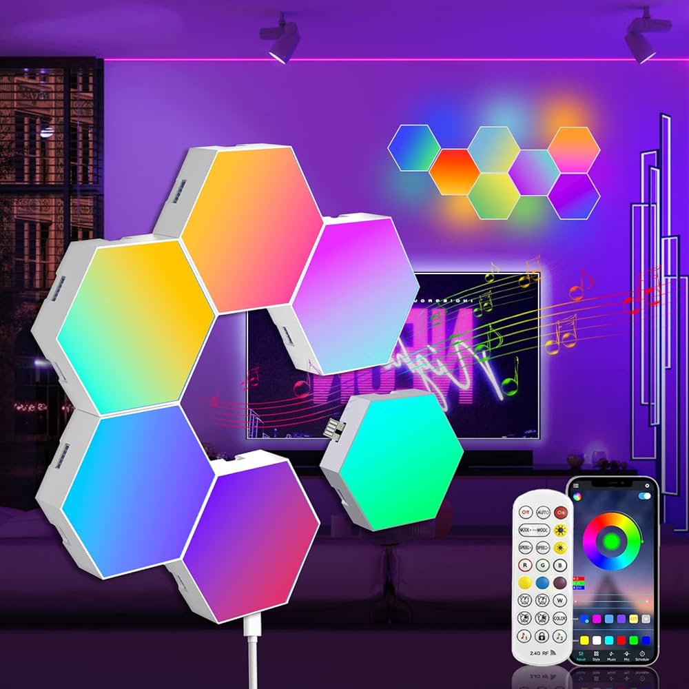 Lunexa Hexa | Modulare LED-Wandpaneele mit Touch- und Farbsteuerung