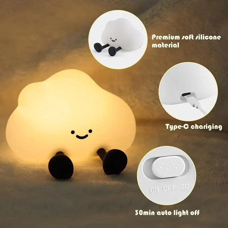 Nuvia Lumo | USB-oplaadbare LED-bedlamp in de vorm van een wolk met touchdimmer