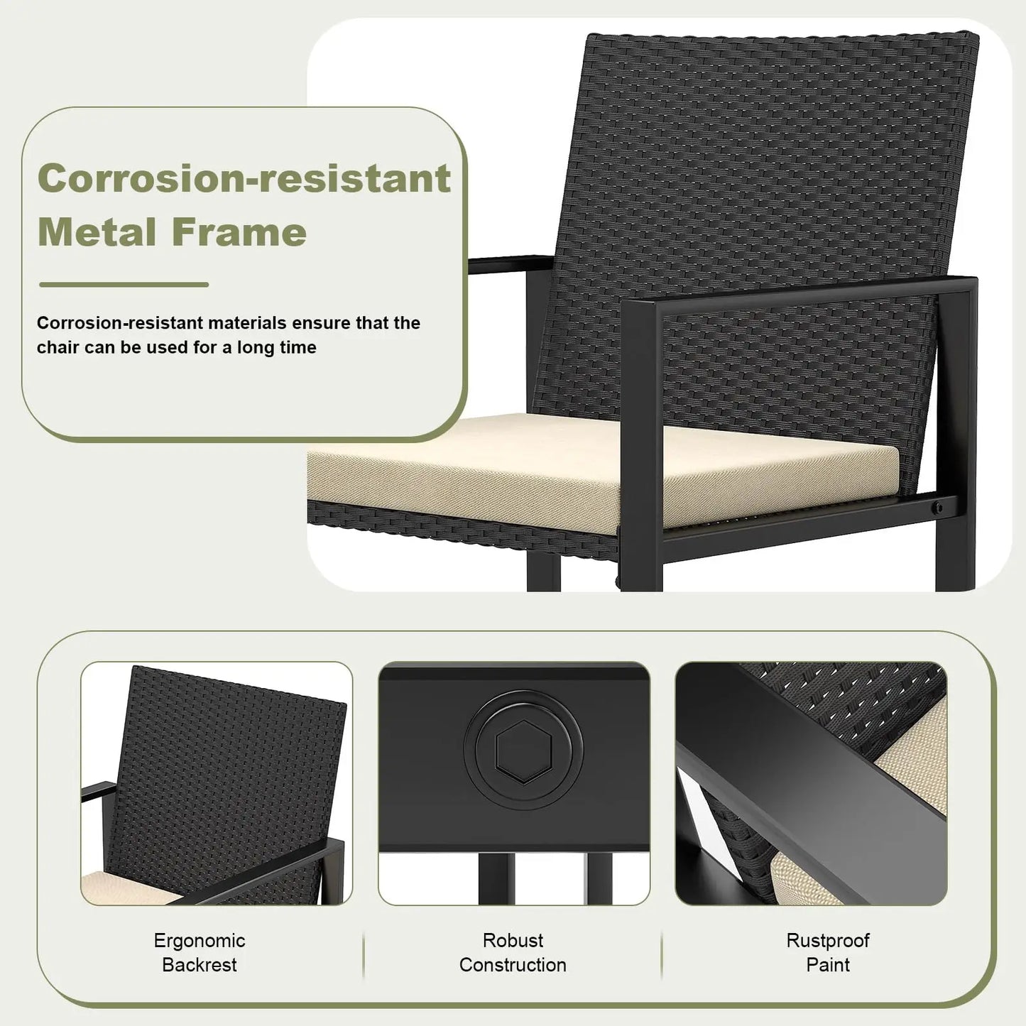 Norrvyn Arto | 4-teiliges Garten-Lounge-Set aus schwarzem Polyrattan mit Glastisch