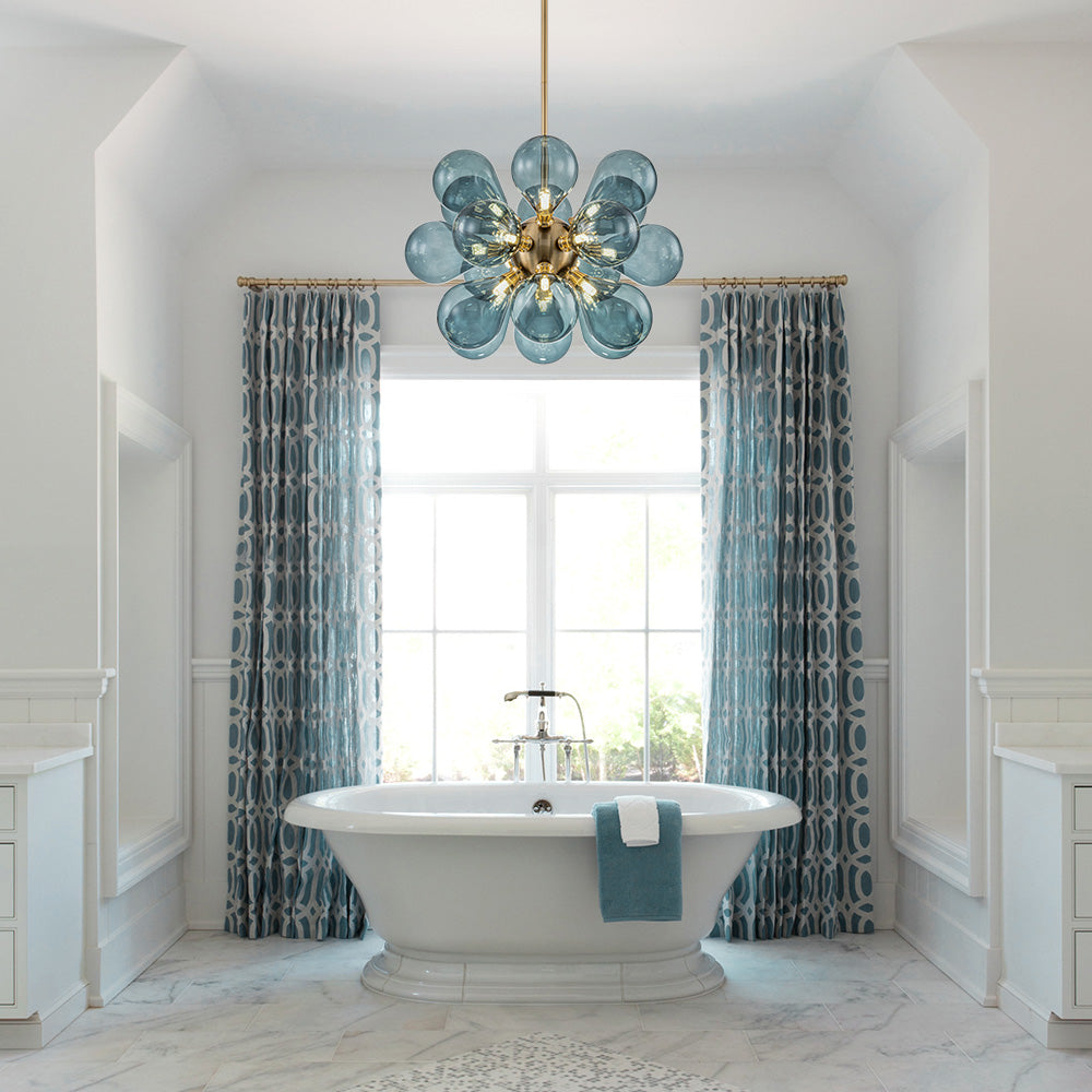 Aurevia | Blauer Glasblasen Kronleuchter im Cluster-Design