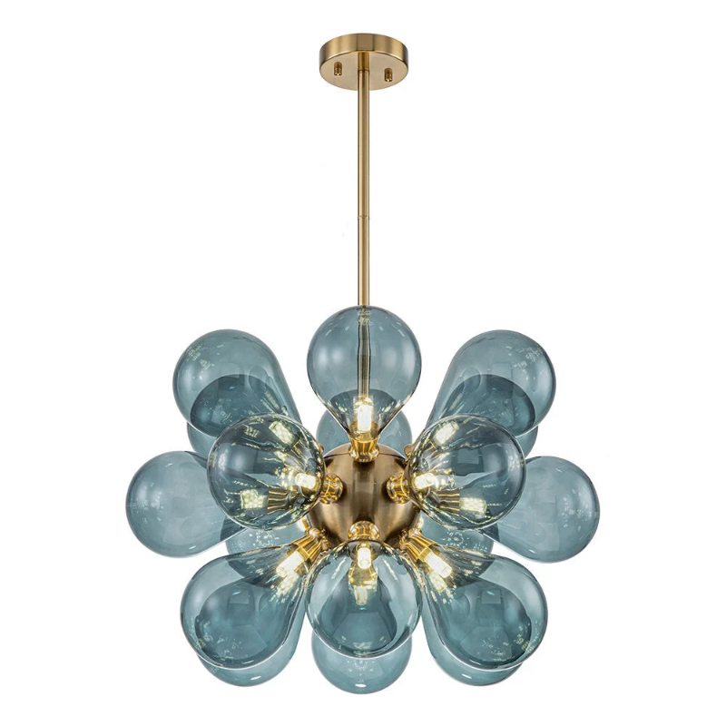 Aurevia | Blauer Glasblasen Kronleuchter im Cluster-Design