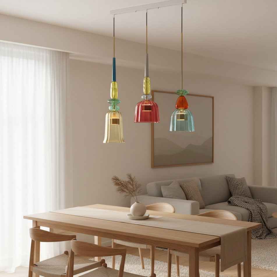 Solira Macaron | Farbige Glas-Pendelleuchte im skandinavischen Stil
