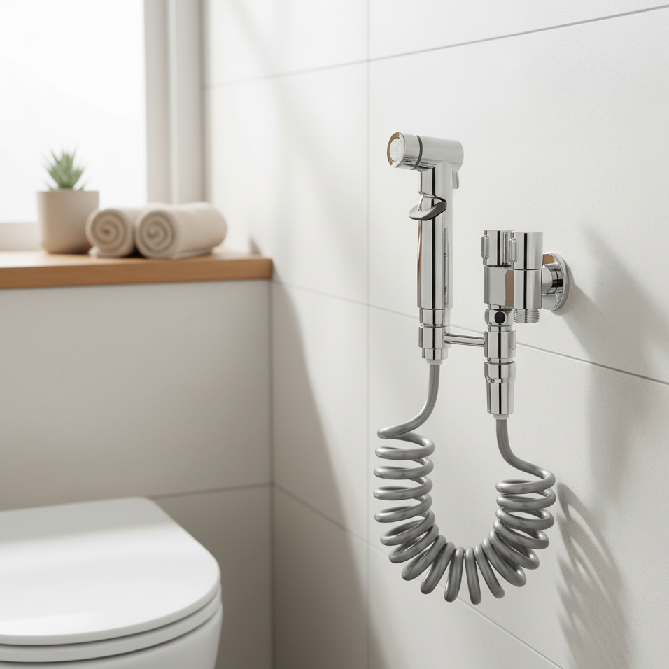 AuriJet | RVS bidetsproeier met drukregeling voor hygiënische reiniging