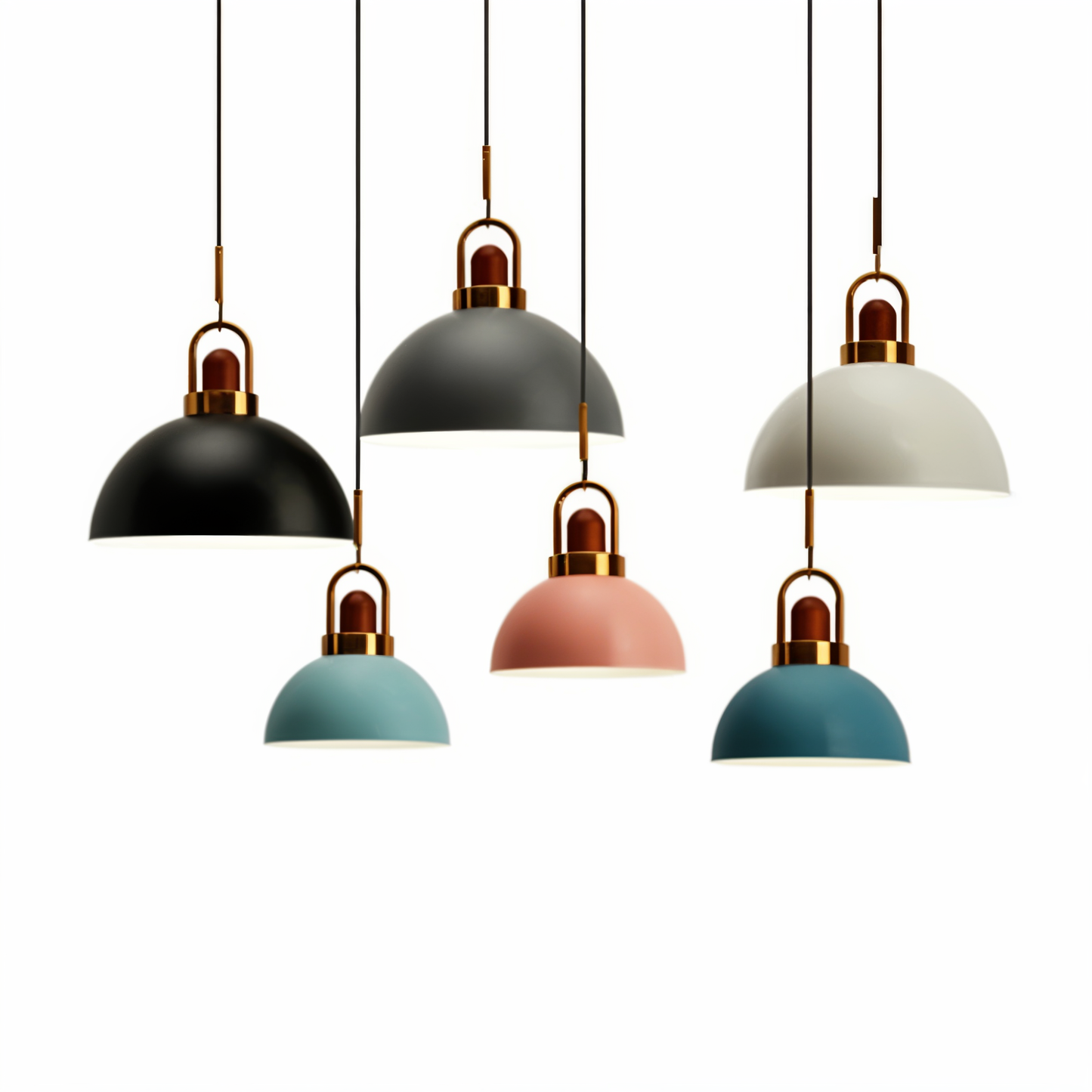 LumiMacaron Lampe | Nordische Metall-Pendelleuchte mit LED, modernes Macaron-Design