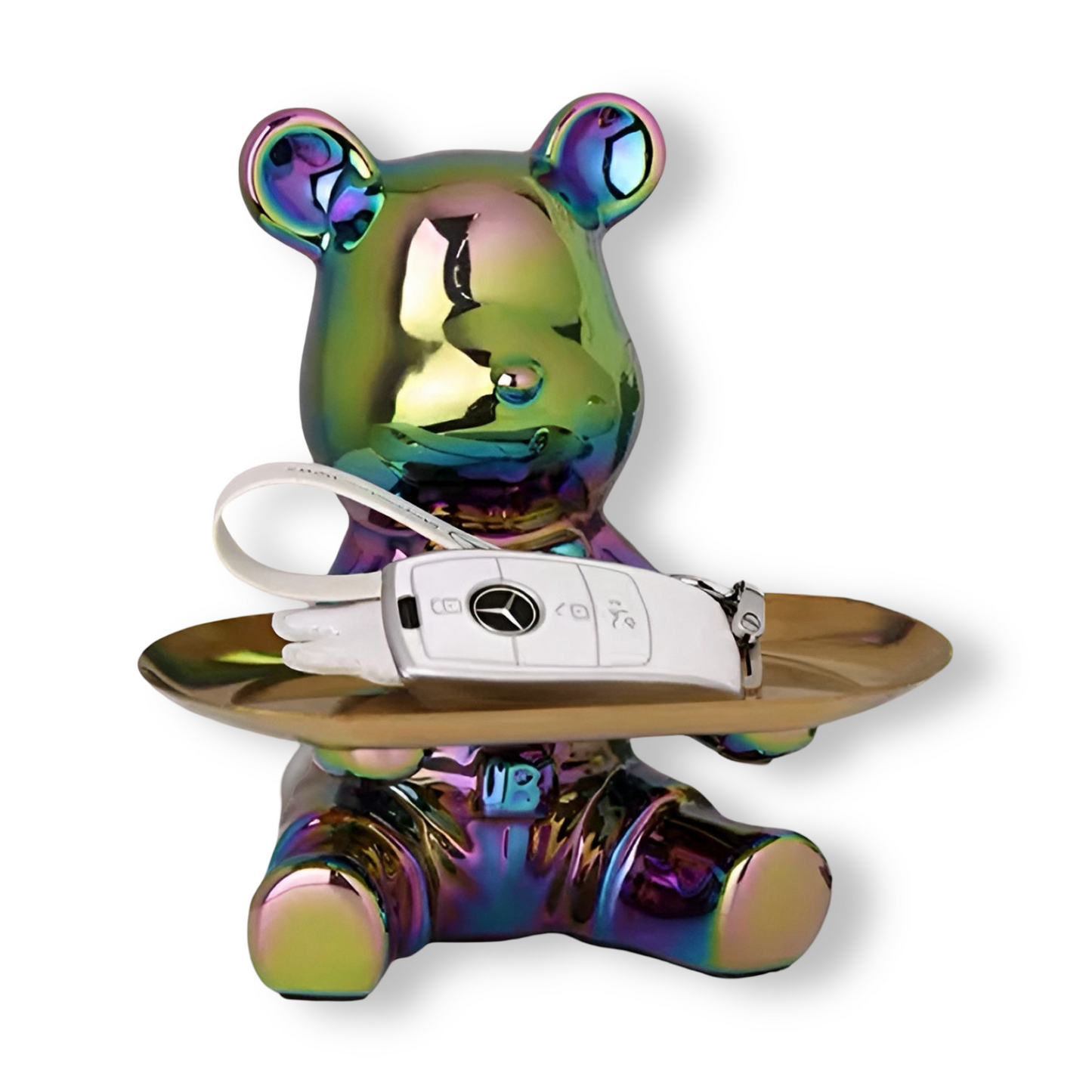 Happy Bear | Modernes Keramik-Figurentablett für stilvolle Wohnakzente