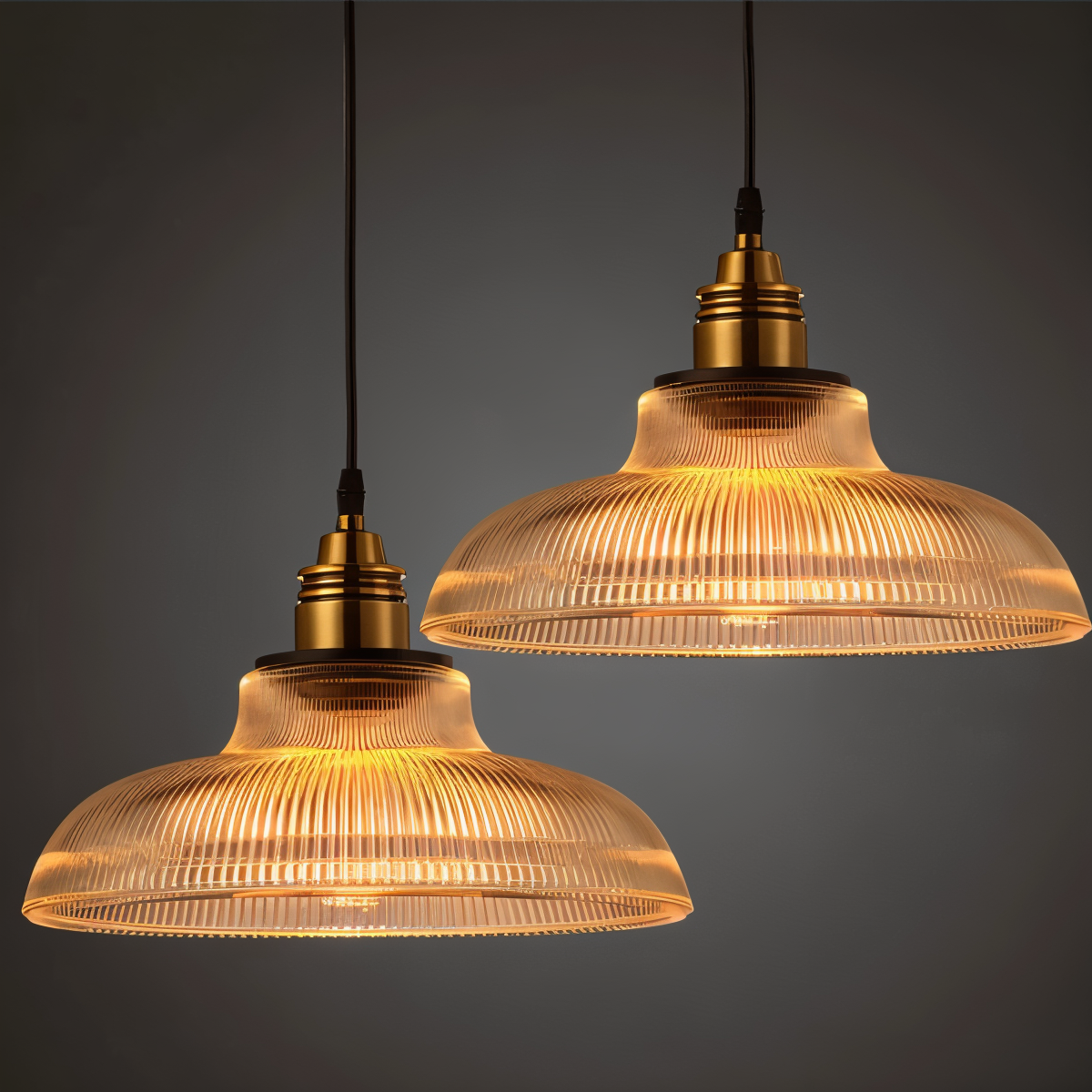 RetroStripe - Vintage Industrie Pendelleuchte mit stilvollem Glasschirm