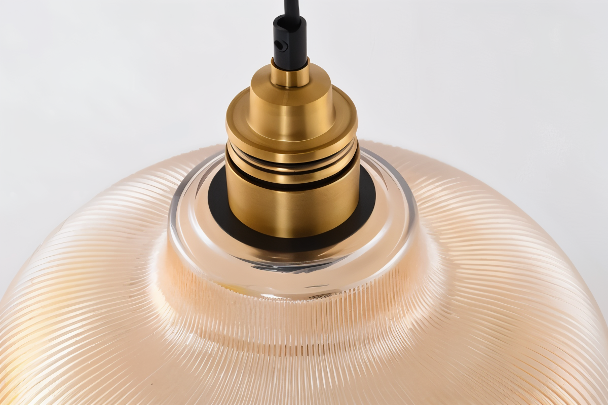 RetroStripe - Vintage Industrie Pendelleuchte mit stilvollem Glasschirm
