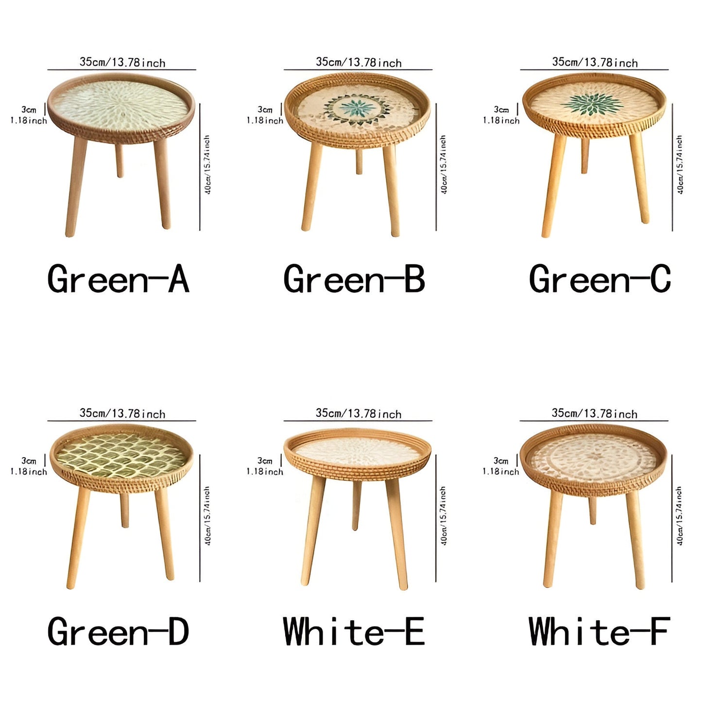 Scandi Couchtisch – Runder handgefertigter Rattan Couchtisch aus Holz im nordischen Design