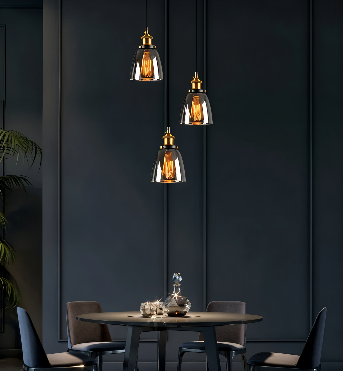 VintaLoft – Elegante Rauchglas Pendelleuchte im Vintage Loft Design