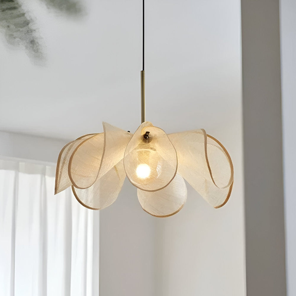 Floruma Lune | Pendelleuchte im floralen Boho-Design aus Glas