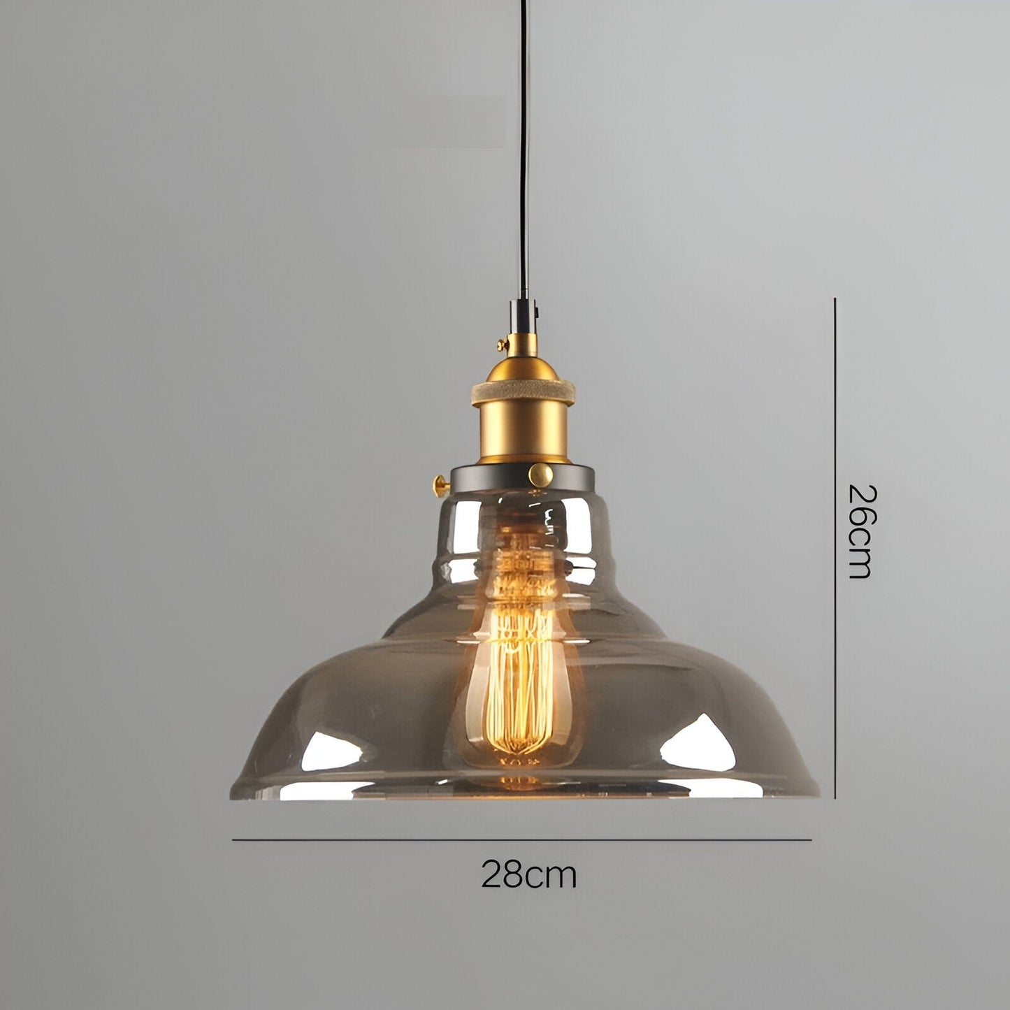 VintaLoft – Elegante Rauchglas Pendelleuchte im Vintage Loft Design