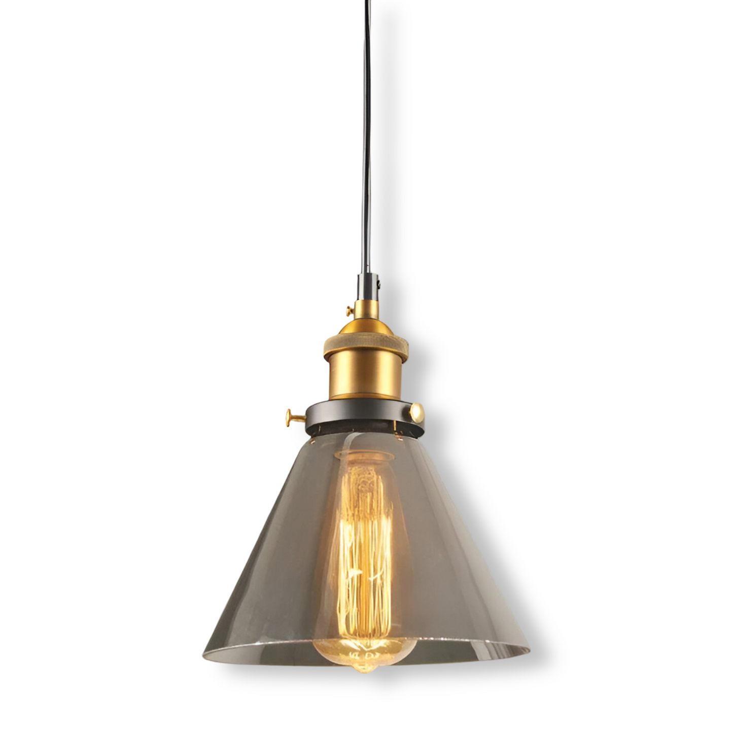VintaLoft – Elegante Rauchglas Pendelleuchte im Vintage Loft Design