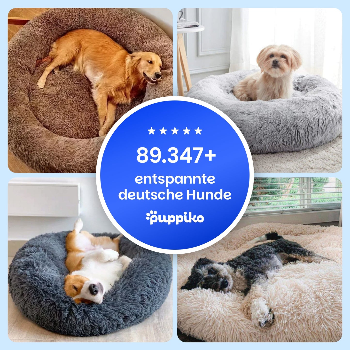 Mysa Beruhigendes Hundebett | Orthopädisch Komfort | Stresslindernd | Plüsch