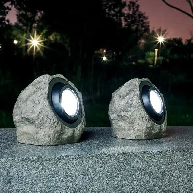 Solar-LED-Außenlampe in Steinoptik – wetterfest, IP65