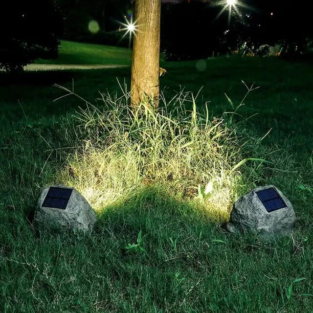 Solar-LED-Außenlampe in Steinoptik – wetterfest, IP65