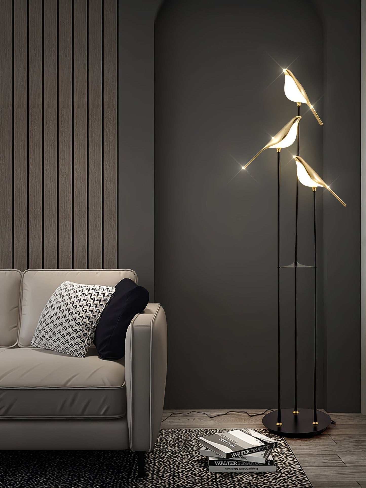 Aurevo Perch | LED-Stehleuchte mit dekorativem Vogelmotiv