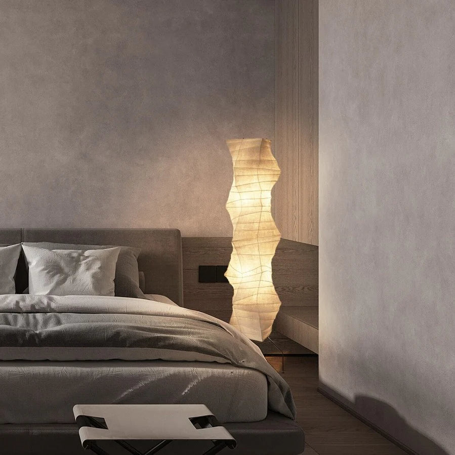 Yunari Flow | Rijstpapieren vloerlamp in Japanse wabi-sabi-stijl