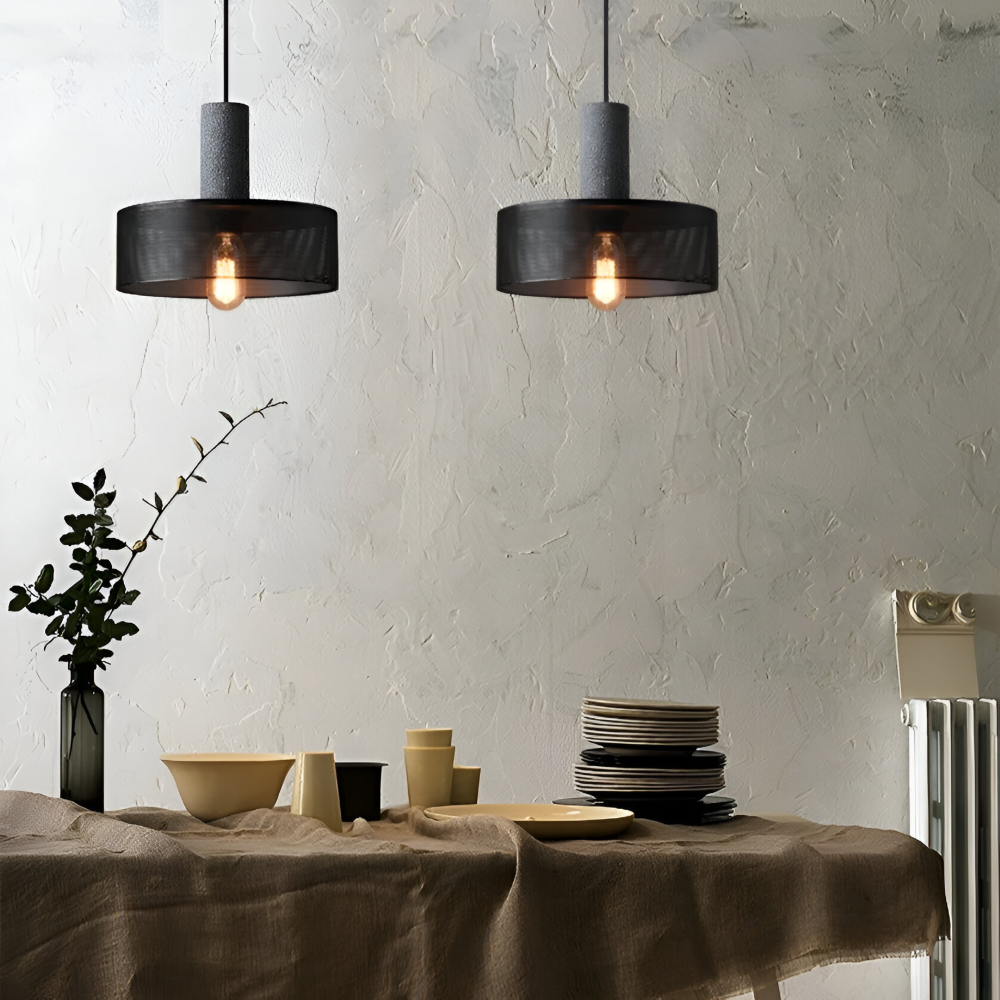 RusticLume Lampe | Schwarze Industrie-Pendelleuchte, höhenverstellbar & modern