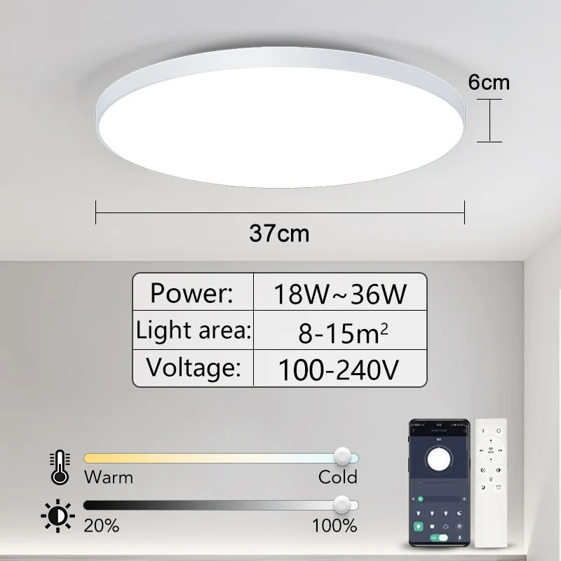 Maravi Glow | dimmbare LED-Deckenleuchte mit Fernbedienung für Schlafzimmer und Wohnzimmer