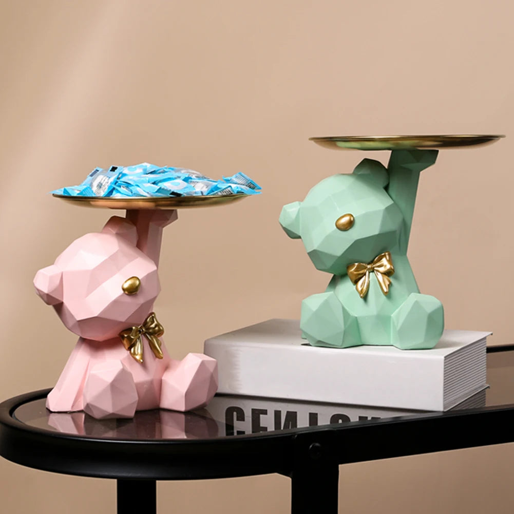 Klintur Bloc | Geometrische harsbeer als sleutelhanger en decoratief figuur voor de entree
