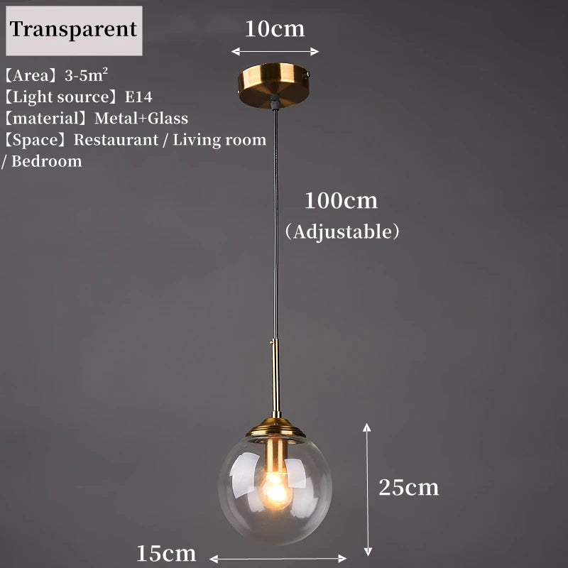 Solvyn Era | LED-Glas-Pendelleuchte mit Metallakzent für Schlafzimmer und Essbereich