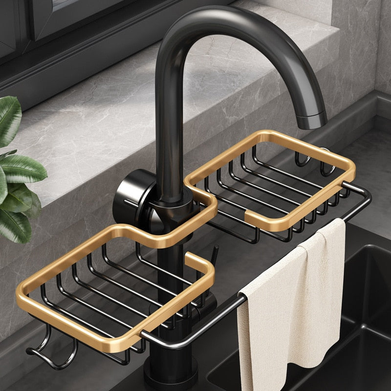 SinkMate DuoRack | Gootsteenorganizer met haken en dubbel compartiment