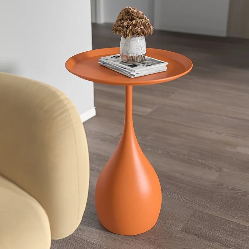 Ariessa Lumo | Mobile Runde Beistelltisch im leicht-luxuriösen Design für Sofa & Bett