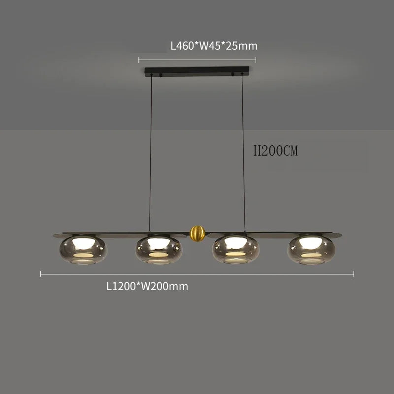 Alexia Pendelleuchte mit 4 Glaszylindern – Moderne LED-Pendelleuchte für Esszimmer und Wohnzimmer