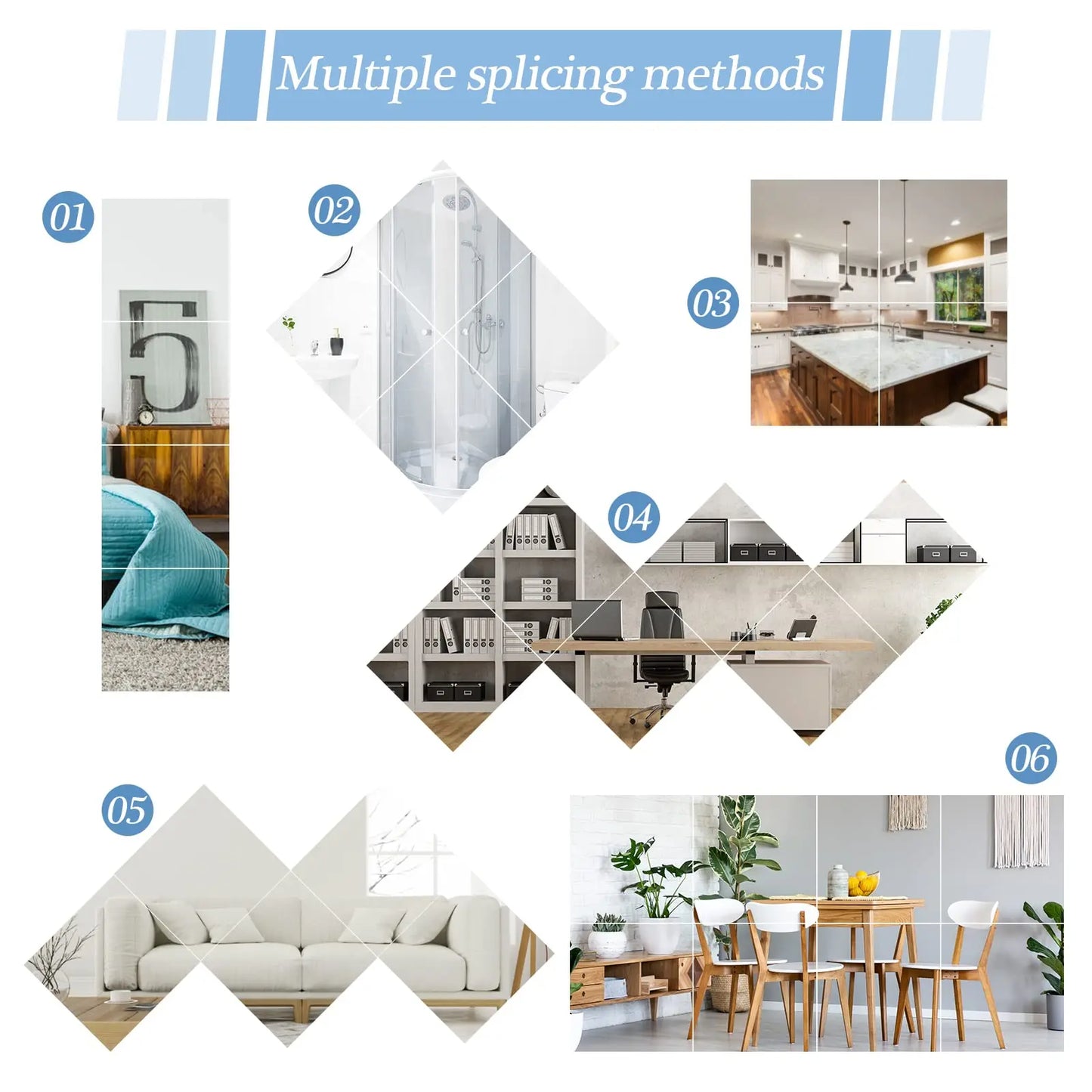 Reflekta Set | 4 flexibele acryl spiegelstickers in 3D-look (2 mm dik)