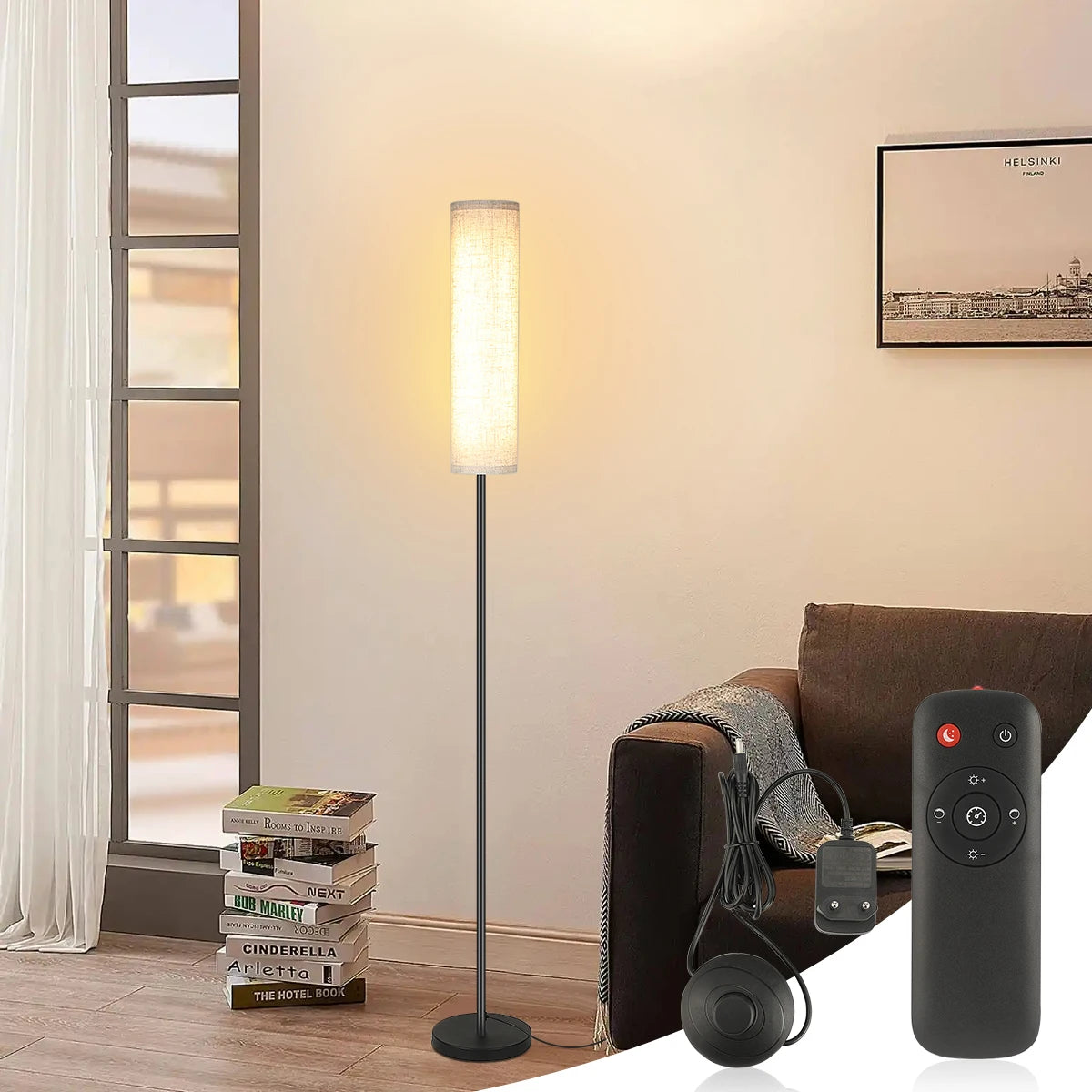 Lumivelo Alto | dimmbare LED-Stehleuchte mit Fernbedienung, 170 cm hoch