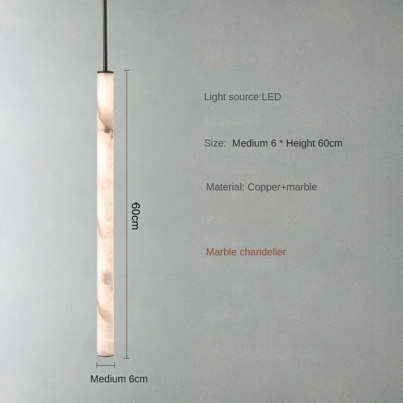 Lunvero Minara | LED-Pendelleuchte aus Marmor und Kupfer für stilvolle Wohnräume